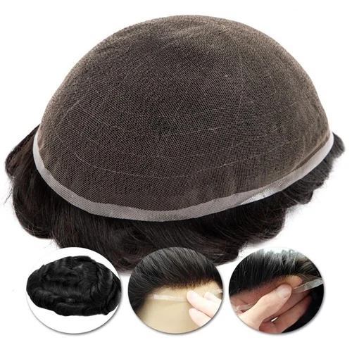 Black Full Lace Toupee For Men Human Hair