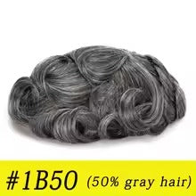 0.02-0.04mm Full PU Ultra Thin Skin Men Toupee Male Short Wave Human Hair Mens Wigs Replacement Systems