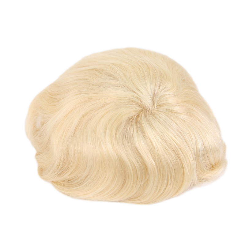 #613 Bleach Blonde Full Lace Toupee For Men Human Hair