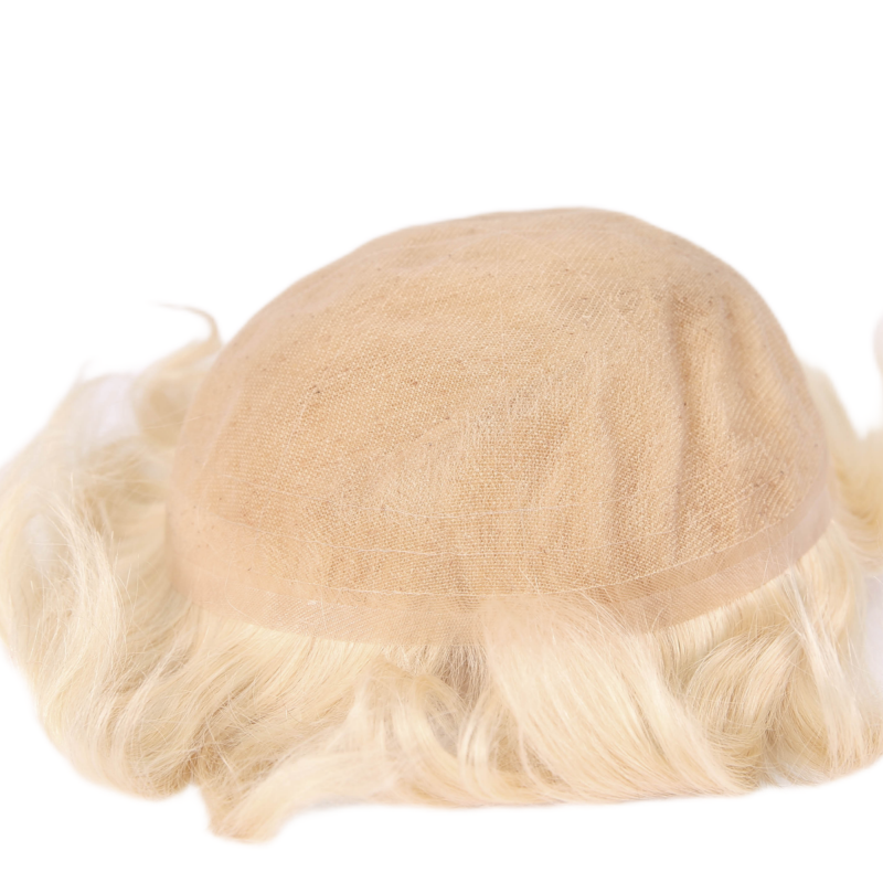 #613 Bleach Blonde Full Lace Toupee For Men Human Hair