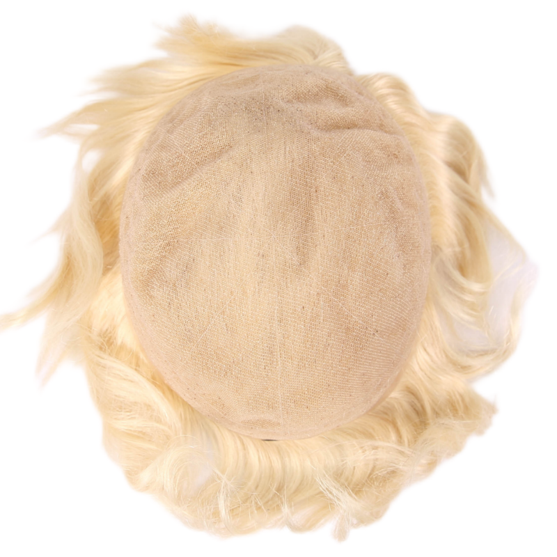 #613 Bleach Blonde Full Lace Toupee For Men Human Hair