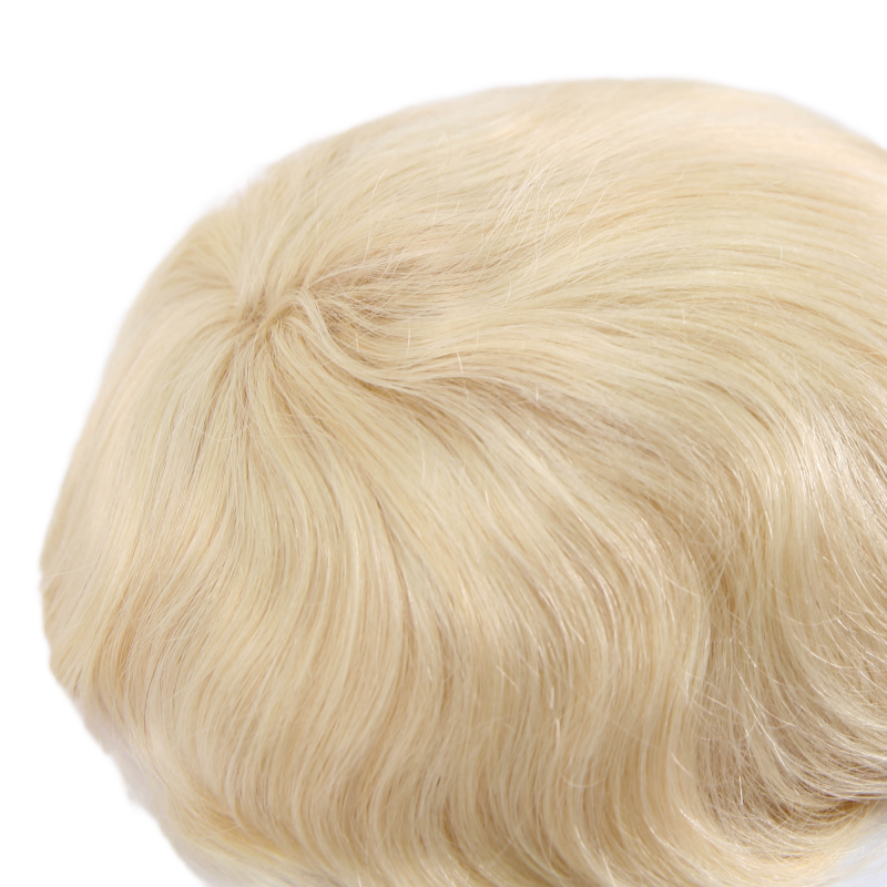 #613 Bleach Blonde Full Lace Toupee For Men Human Hair