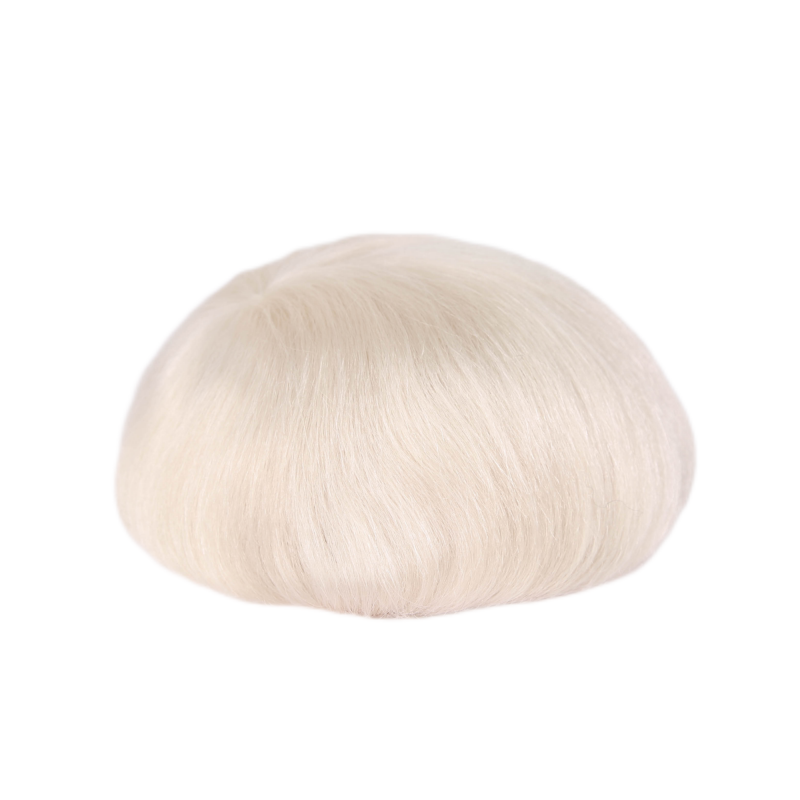 Silver Blonde Full Lace Toupee For Men Human Hair