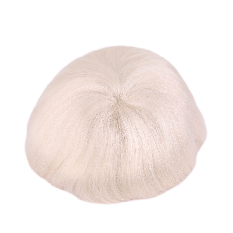 Silver Blonde Full Lace Toupee For Men Human Hair