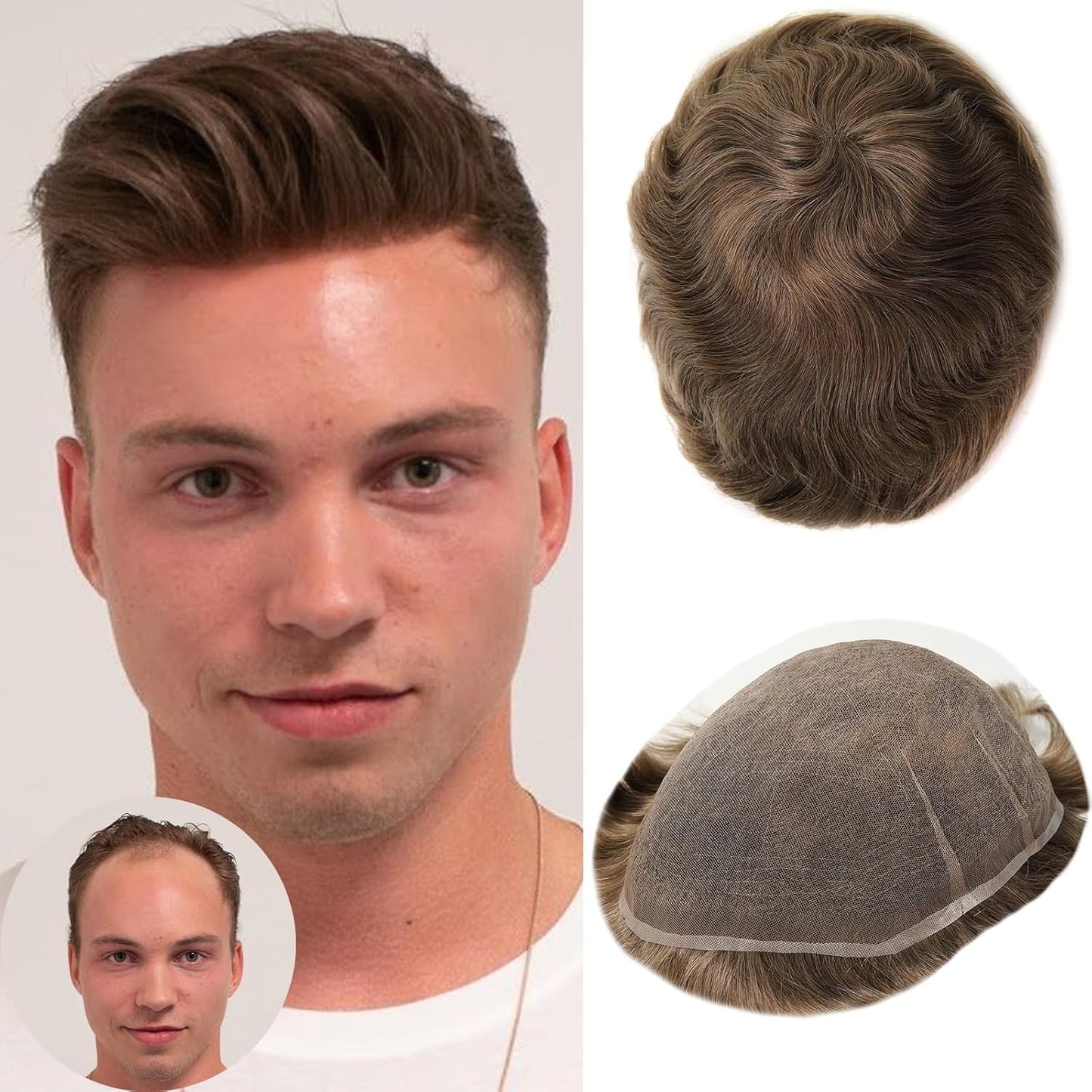 Real Skinlike HD Lace Toupee Hair for Men | 8x10 Inch Ultra Lace Base Hairpieces
