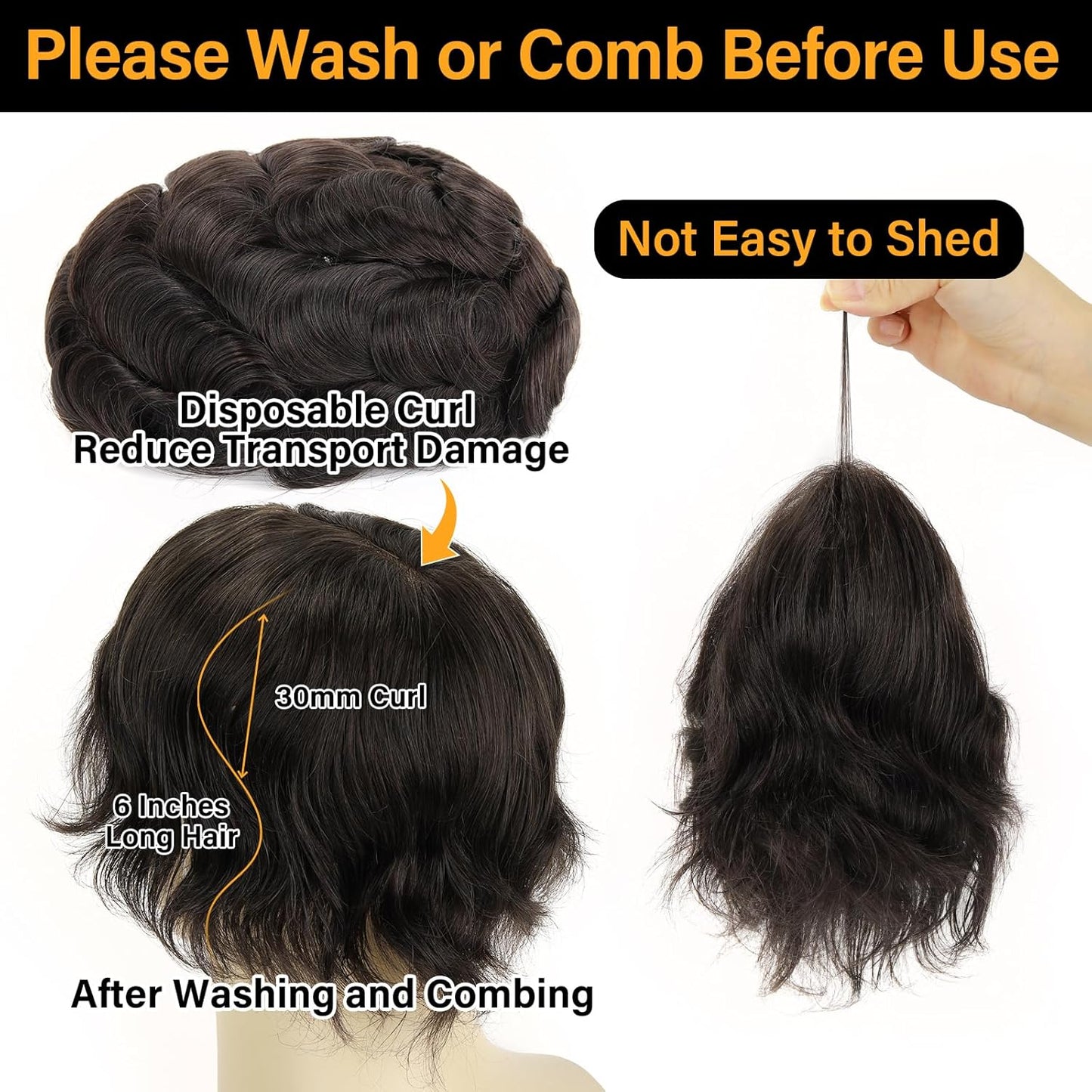 Real Skinlike HD Lace Toupee Hair for Men | 8x10 Inch Ultra Lace Base Hairpieces