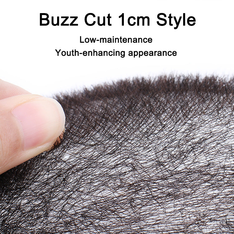 1CM Ultra Thin Skin Full PU Buzz Cut Hair System for Men Rich Choices