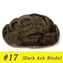 0.02-0.04mm Full PU Ultra Thin Skin Men Toupee Male Short Wave Human Hair Mens Wigs Replacement Systems
