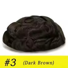 0.02-0.04mm Full PU Ultra Thin Skin Men Toupee Male Short Wave Human Hair Mens Wigs Replacement Systems