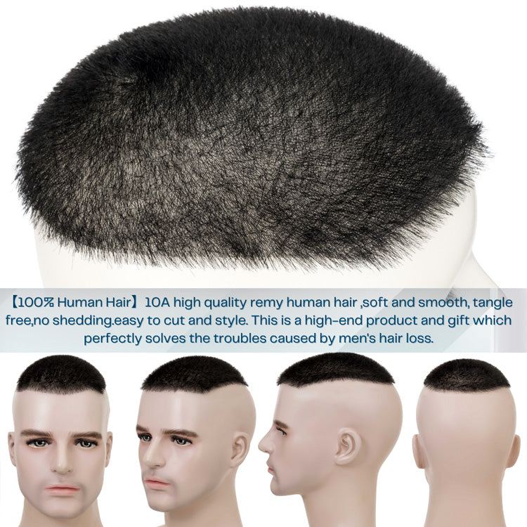 1CM Ultra Thin Skin Full PU Buzz Cut Hair System for Men Rich Choices